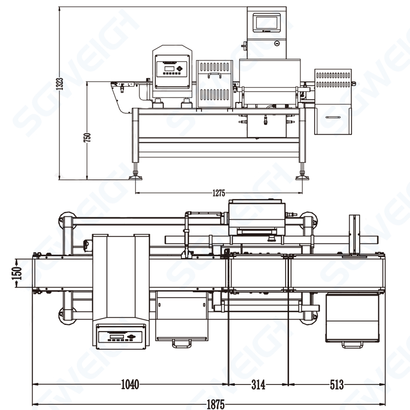 Inline Industrial Checkweigher With Metal Detector System for Box ...